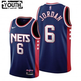 Barn Brooklyn Nets Tröja DeAndre Jordan 6 Nike 2021-22 City Edition Throwback 90s Swingman